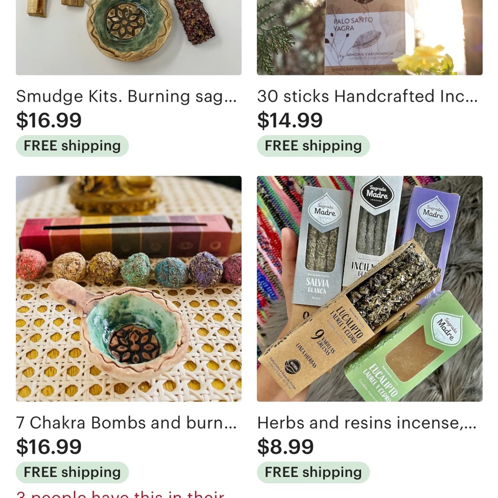 Sat-naam on Etsy, incense, energy cleaning kit and more